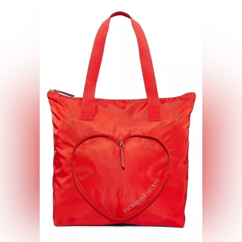 Victoria's Secret Valentine's Day Red HEART PACKABLE Tote Shoulder Bag 2024 NWT